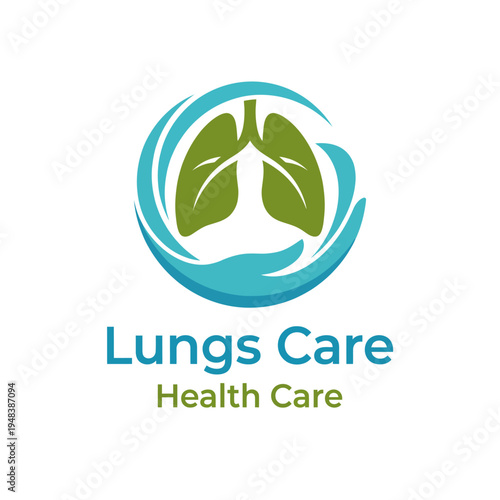 This logo represents lung care and health, featuring a stylized depiction of lungs surrounded by a soothing and supportive design, symbolizing care and wellness.