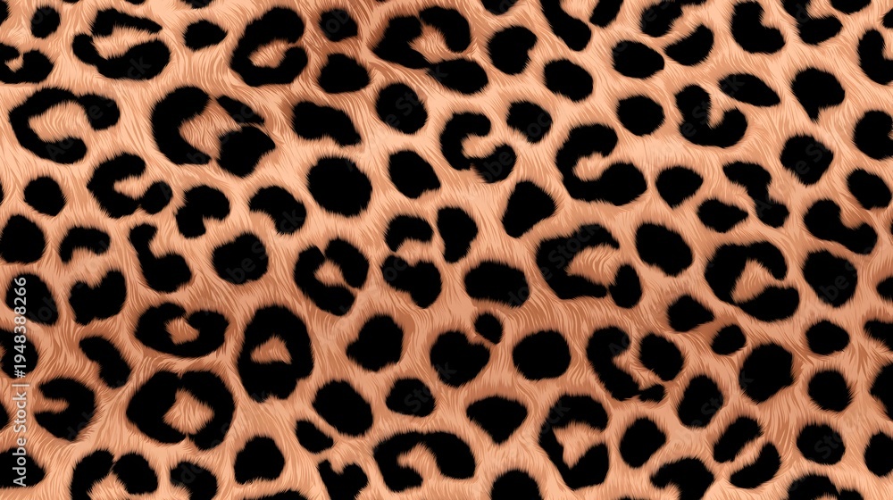 Fototapeta premium Peach and black leopard print seamless pattern background