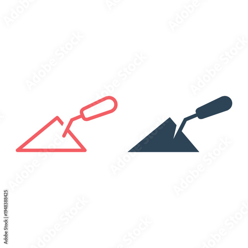 Trowel. Vector icons set template illustration.