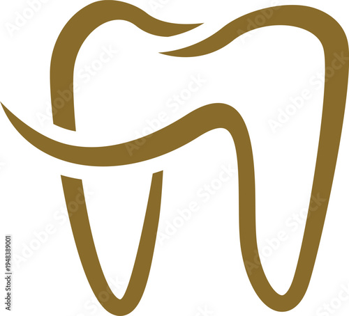 Minimalist Dental Tooth Logo with Abstract Implant and Healthcare Symbol.