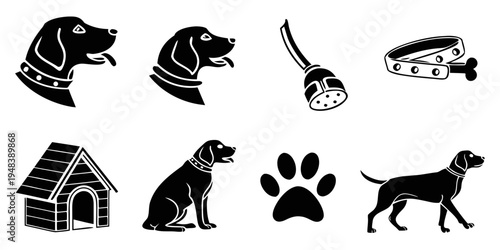 a collection of dog related icons and symbols Vector