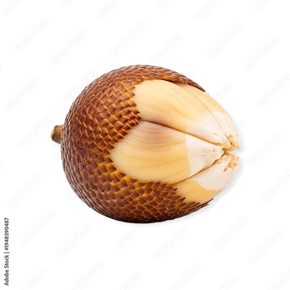 Fototapeta premium Halved Chestnut with Edible Seed and Brown Textured Shell