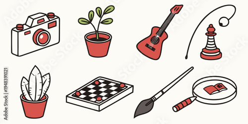 a collection of various hobbies and interests Vector