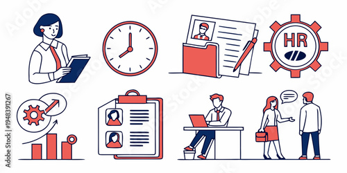 human resources icons and business concepts Vector