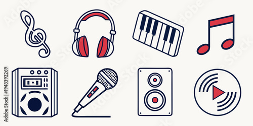 a collection of music icons and symbols Vector