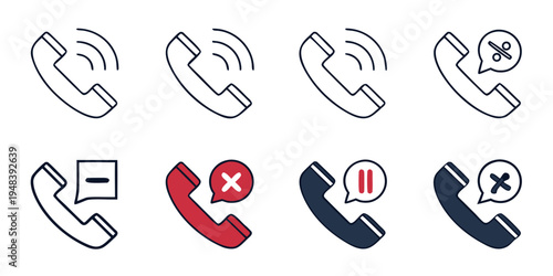 various telephone icons in different colors and styles Vector