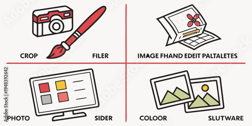 a graphic design workflow process illustration Vector