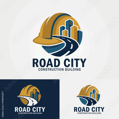 A bold logo design featuring construction elements and urban imagery that embodies the essence of building and developing modern urban infrastructure for a city.