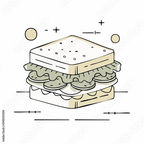 Delicious sandwich with multiple layers.