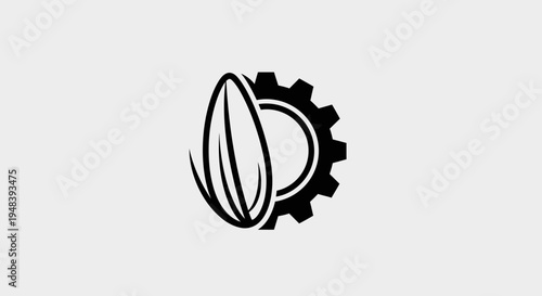Agricultural Seed and Technology Gear Icon Design in Bright Studio
