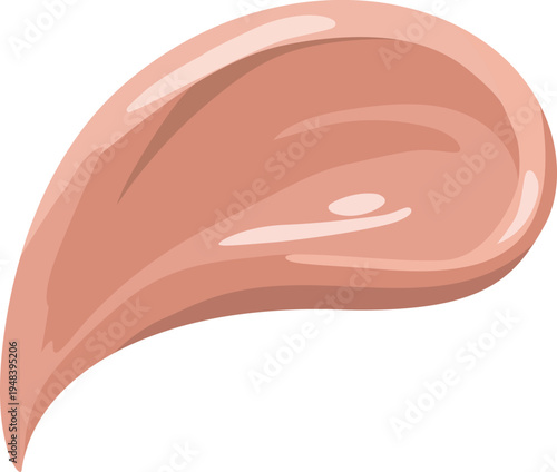 Vector illustration of cosmetic cream smear isolated on background. Skin care product texture.