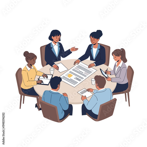 Business Team Meeting Discussion Planning Strategy.