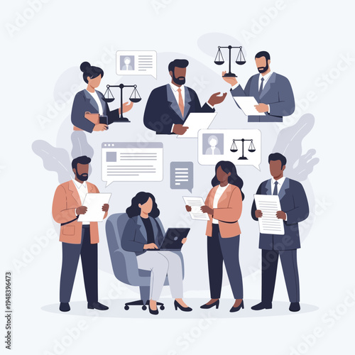 Diverse Business Professionals in Office Setting.