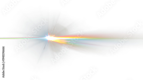 Εκτύπωση καμβά Bright light burst on a transparent background with colorful rays expanding in a