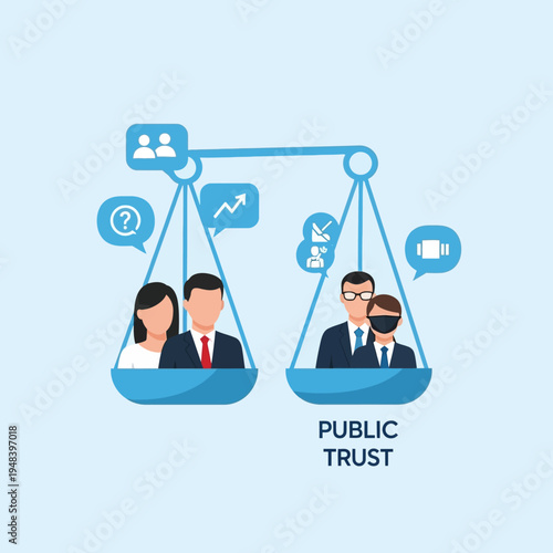 Public Trust Scales Balancing Business People.