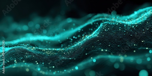 abstract big data green blue