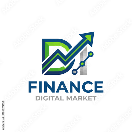 This logo captures the essence of finance in the digital market, featuring growth metrics and a sleek design, perfect for fintech or technology businesses.