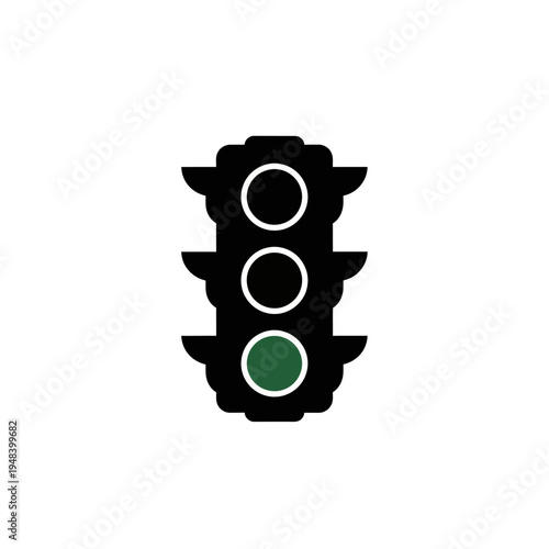 A simplified traffic light icon shows a green light illuminated