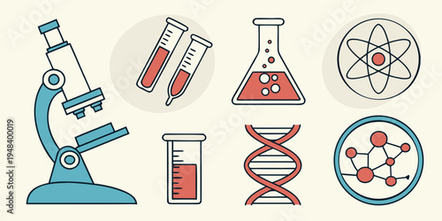 science and laboratory equipment icons Vector