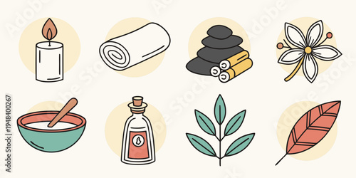 a collection of natural remedy icons Vector