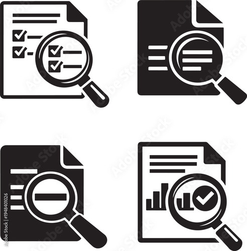 Business paperwork verification and document scrutiny concept for audit inspection process