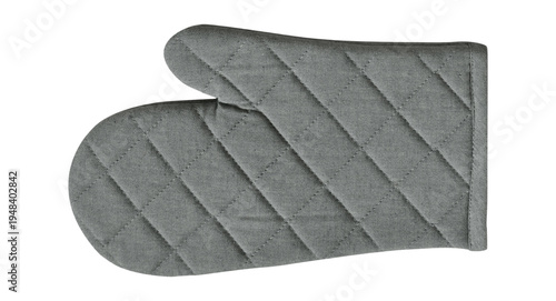Konstfotografi Gray quilted oven mitt isolated PNG on transparent background, kitchen safety gl