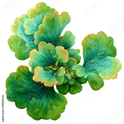 Watercolor - water plant watercolor object isolated png.