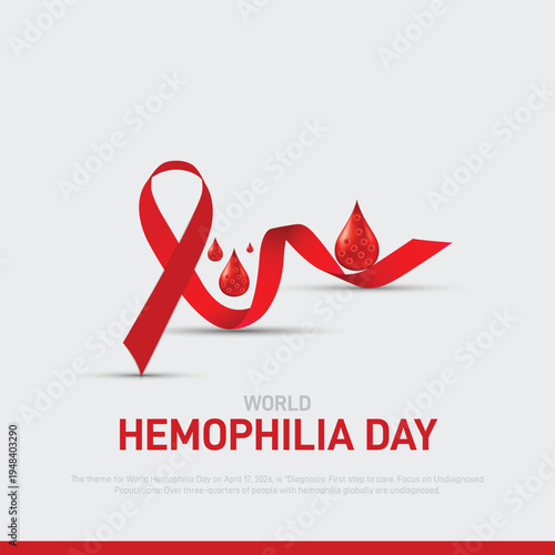 World Hemophilia Day 2026. World Hemophilia Day creative poster, banner, social media post, background, backdrop, template, greetings card, flyer, web banner, cover design etc.