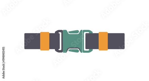 Green and orange seat belt buckle.