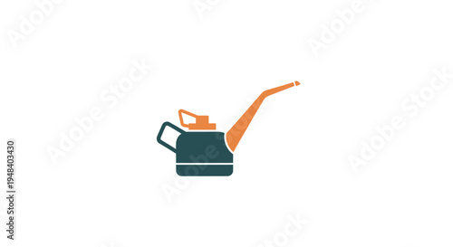 Teapot with pouring orange liquid.