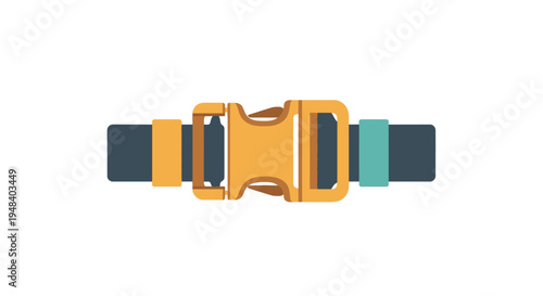 Yellow Plastic Buckle Strap Accessory.
