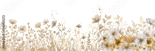 Set of Lineart hand drawn doodle flowers, black and white floral background, outline black and white line art, detailed cosmos, chamomile on transparent png background. Ai generated