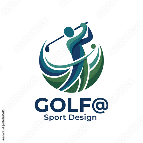 An artistic representation of a golfing player in motion, symbolizing the sport's elegance, dynamics, and lifestyle appeal, perfect for branding within the sports industry.