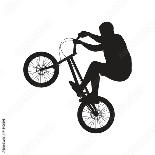Silhouette of a man riding a bicycle representing cycling sport activity