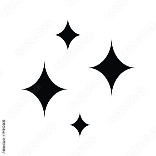 Set of black and white star symbols styled like playing card and casino icons vector illustration