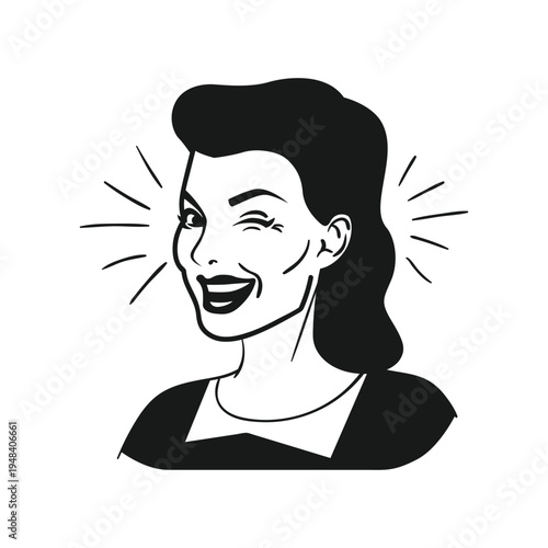 Girl wearing headphones vector illustration