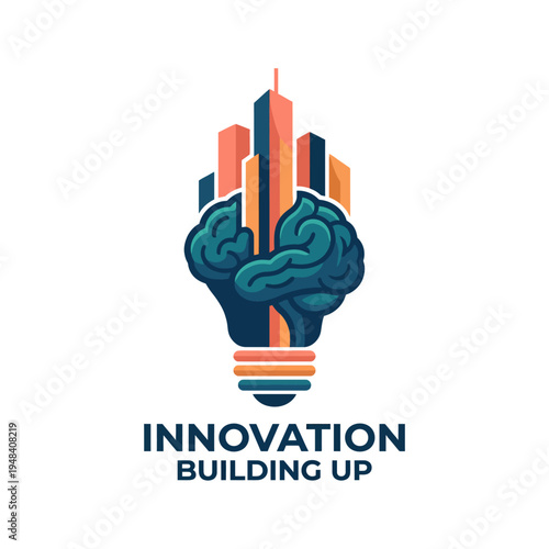 A brain symbolically merges with a city skyline, representing the synergy of creativity and urban development, emphasizing innovation in modern architecture and design.