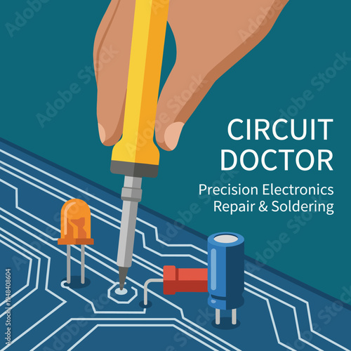 An image showcasing a hand expertly repairing electronics with a soldering tool, symbolizing precision and care in technical work, important for efficient electronics maintenance.