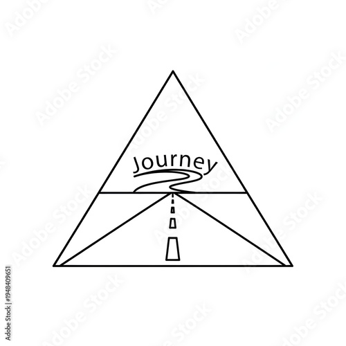 Minimalist Journey Logo with Road and Triangle Line Art