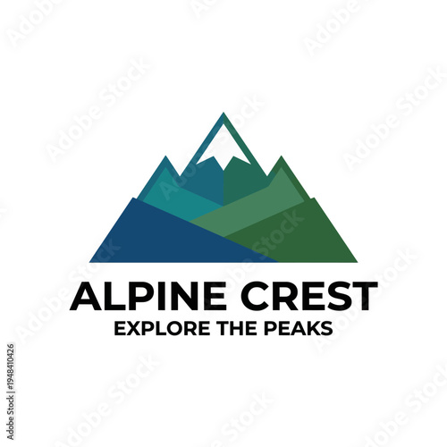 An artistic mountain range illustration emphasizes outdoor exploration and adventure, capturing the essence of nature's beauty and the thrill of peak climbing experiences.