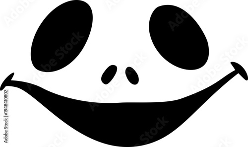 Cute Halloween ghost character silhouette. Simple spooky vector illustration isolated.