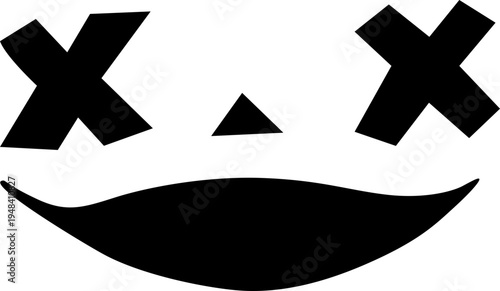 Cute Halloween ghost character silhouette. Simple spooky vector illustration isolated.
