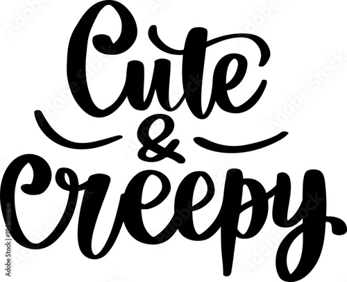 Halloween lettering phrase. Hand drawn spooky typography vector.