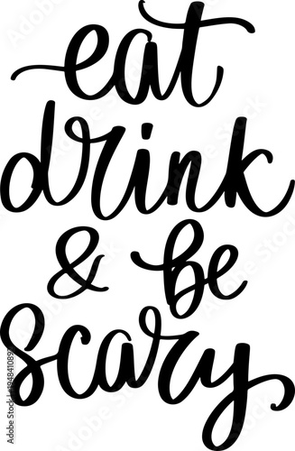 Halloween lettering phrase. Hand drawn spooky typography vector.