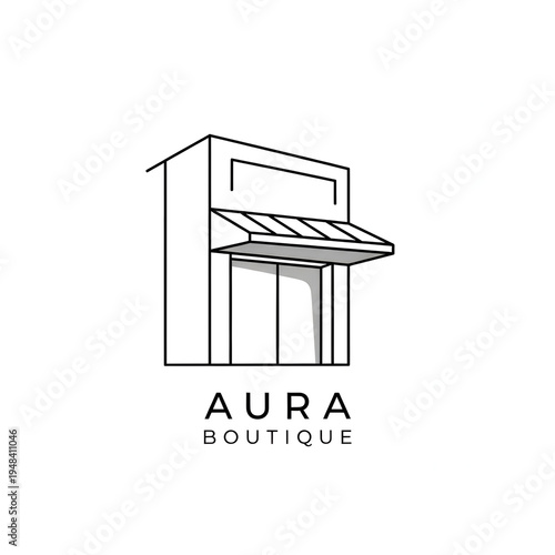 Minimalist Modern Boutique Storefront Logo with Clean Architectural Lines