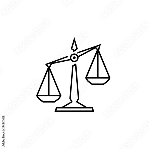 Minimalist Balanced Scales of Justice Geometric Vector Logo