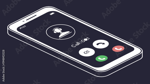 Smartphone Call Interface UI Mockup Set, Modern Mobile Phone Calling Screen Vector Template