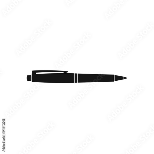 Black Ballpoint Pen Writing Instrument.