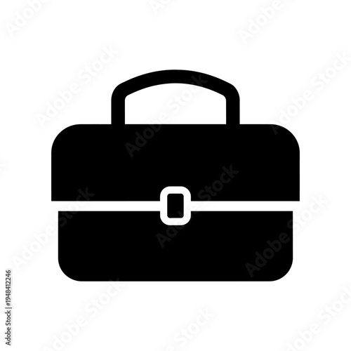 Black briefcase with handle and lock.