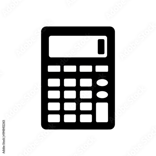 Black Calculator Icon Closeup View.
